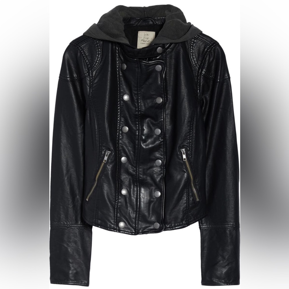 Free People - We the Free Vegan Leather Jacket - Picture 3 of 6